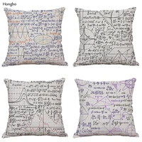 hongbo advanced mathematics formula pillowcase plane geometric line equation formula doodle car cushion cover cojines almofada