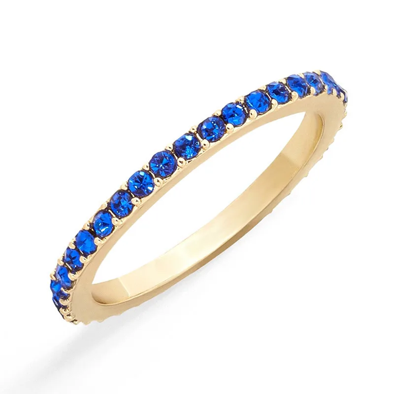 4-Blue Многоцветные 925 пробы, серебряные кольца радуги для женщин, штабелируемые ювелирные изделия для девочек, кубический цирконий, Cz обручальное кольцо, подарок - Цвет основного камня: 4-Blue