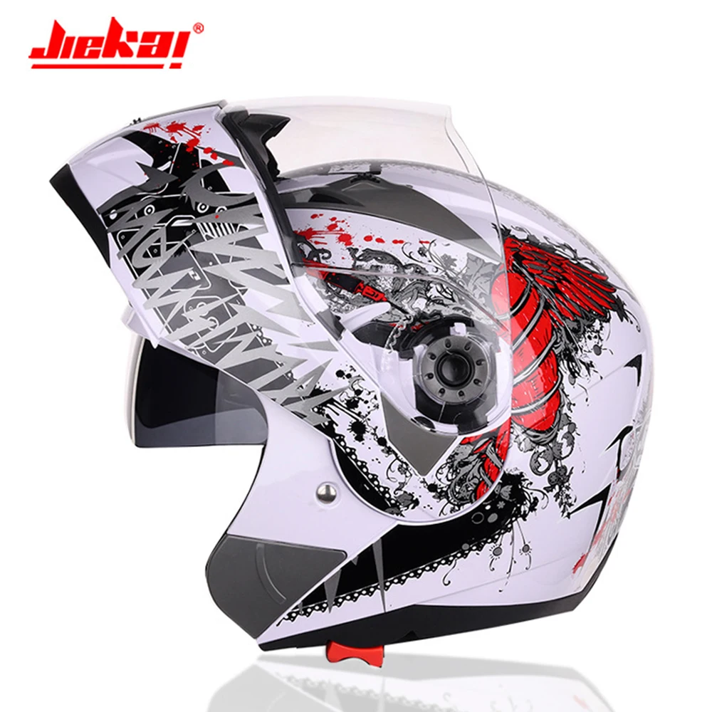 Мотоцикл Jiekai шлем для мужчин Casco Мото шлем полное лицо Capacete Мотокросс внедорожный двойной объектив мотоциклетный шлем для верховой езды - Цвет: JK105-Colour 2