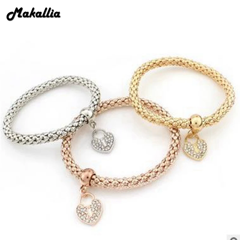 Арктический дизайнерский австрийский браслет с жизненным деревом и сердцем, инкрустированный стразами, позолоченная цепочка "попкорн" для женщин.