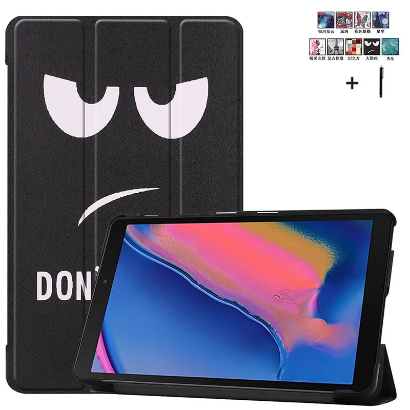 Чехол с принтом Wake Sleep для Samsung Galaxy Tab A 8 0 P200 P205 SM откидной из искусственной кожи