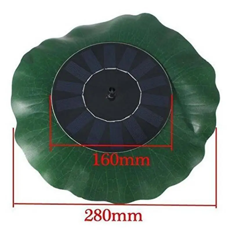 

AsyPets Solar Power Lotus Leaf Fountain Decorative Floating Submersible Water Pump for Garden Pool-25