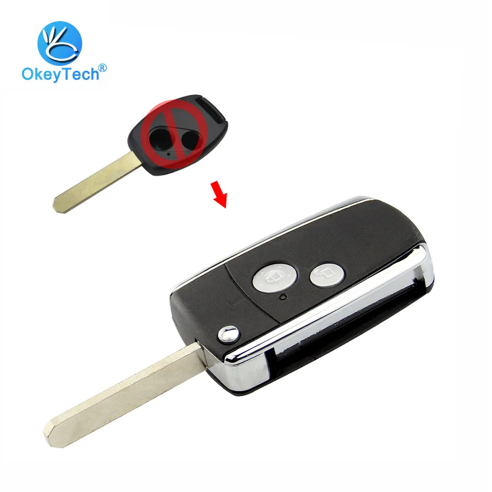 OkeyTech 2 кнопки флип складной авто дистанционный Автомобильный ключ оболочки чехол