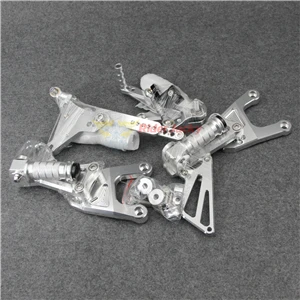 Sliver CNC Алюминиевые мотоциклетные Передние Задние подножки для ног педали для ног Rearset аксессуары для Benelli TNT125 TNT 125 - Цвет: Sliver