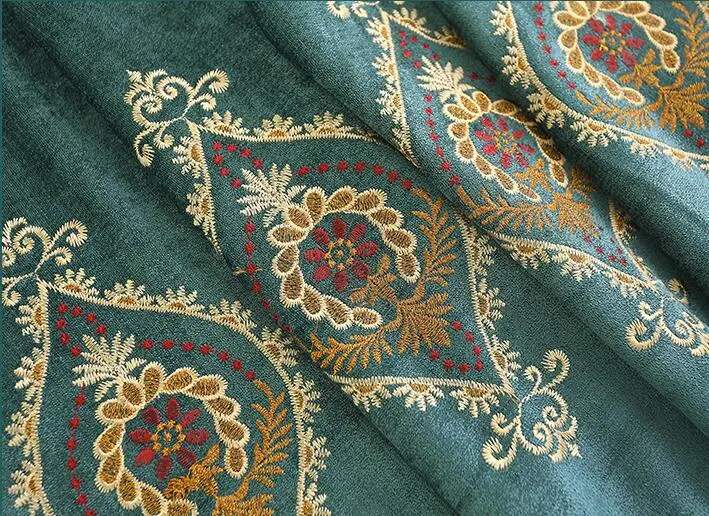 1pc curtain Новинка года, высокоточный китайский стиль, занавеска с вышивкой, занавеска для гостиной, спальни, роскошные бархатные шторы - Цвет: 1pc curtain