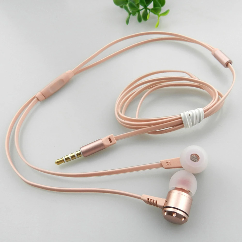 Qijiagu 50pcsEarplug металлические провода управления наушники TPE плоский провод высокого