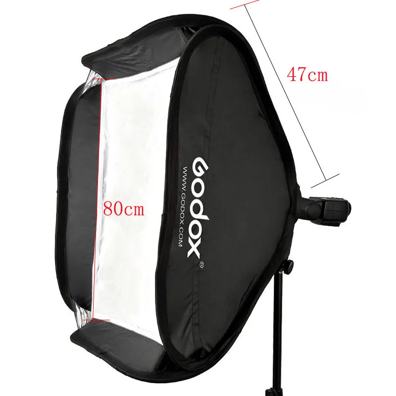 Регулируемый софтбокс Godox для вспышки 80 см* 80 см+ комплект с кронштейном типа S и 2 м светильник для студийной съемки