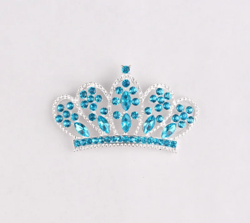 Nishine 5 шт. Diy Bling сплав Корона кнопка для девочек женщин головная повязка Свадебная вечеринка невесты головные уборы кнопки для украшения волос - Цвет: blue
