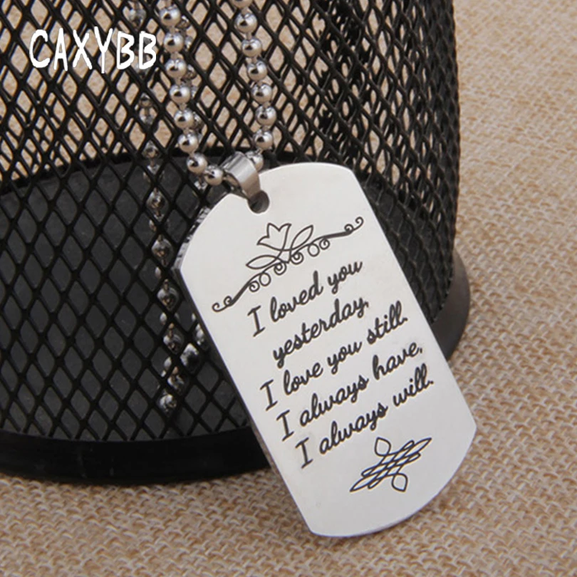 Модное ожерелье Caxybb из нержавеющей стали в стиле милитари |