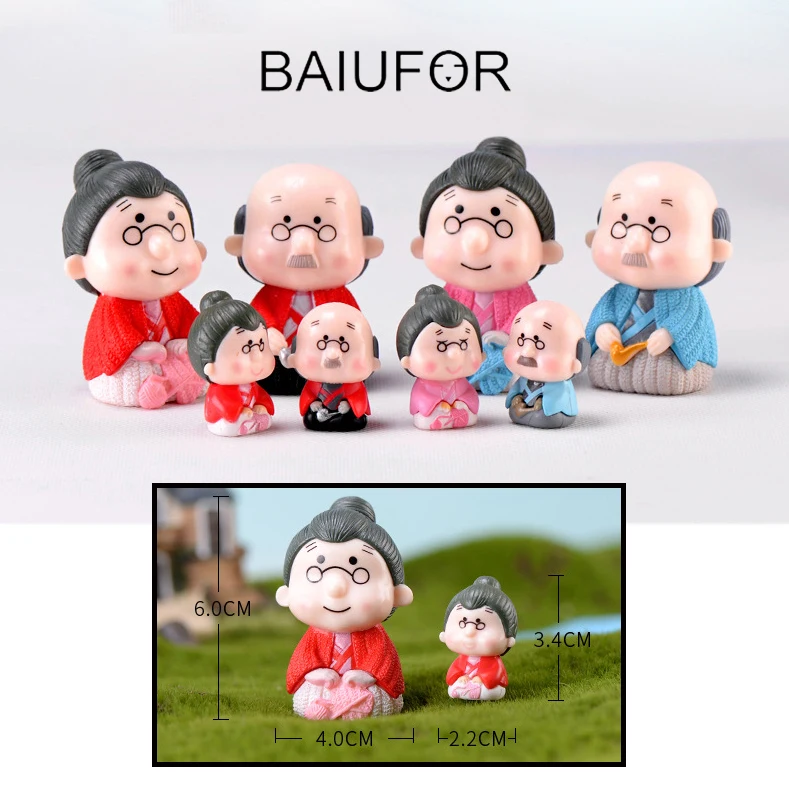 BAIUFOR миниатюрные люди модель дедушка и DIY брелок аксессуары статуэтки для
