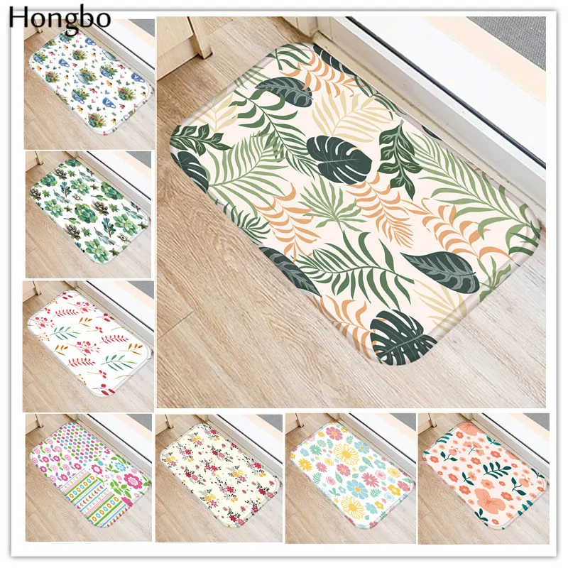 

Hongbo 40*60cm Floral Plant Printed Anti-slip Floor Mat Outdoor Rugs Animal Front Door Mats Kitchen Mat for Living Room