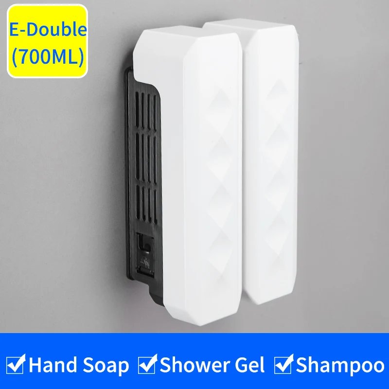 E-Double Liquid Soap Dispenser Wall Mounted 500ml Shower Gel Shampoo Dispenser Detergent Triple Hand Hotel Mall Kitchen Hand Soap Bottle - Цвет: E-Double