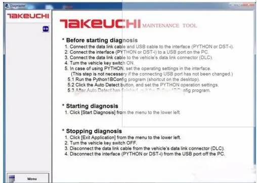 Инструмент для обслуживания двигателя Takeuchi Diagmaster 4.1.0 [2015]| |