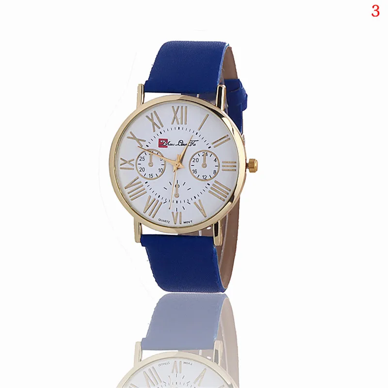 Часы женские кварцевые с римскими цифрами аналоговые кожаные повседневные из