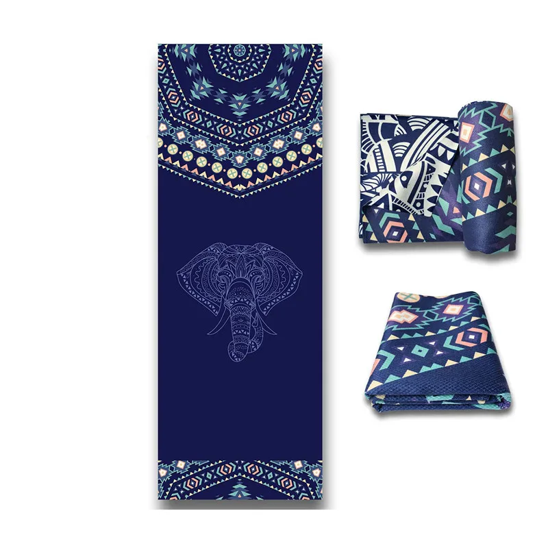 Коврик для йоги двустороннее полотенце из микрофибры с принтом 185*65 см