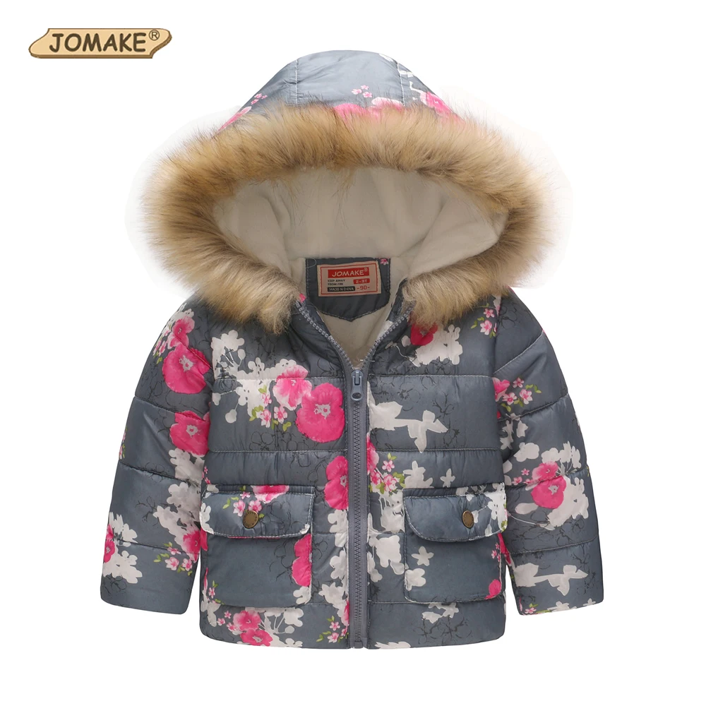 JOMAKE/костюм для детей парки девочек теплое хлопковое пальто с цветочным рисунком