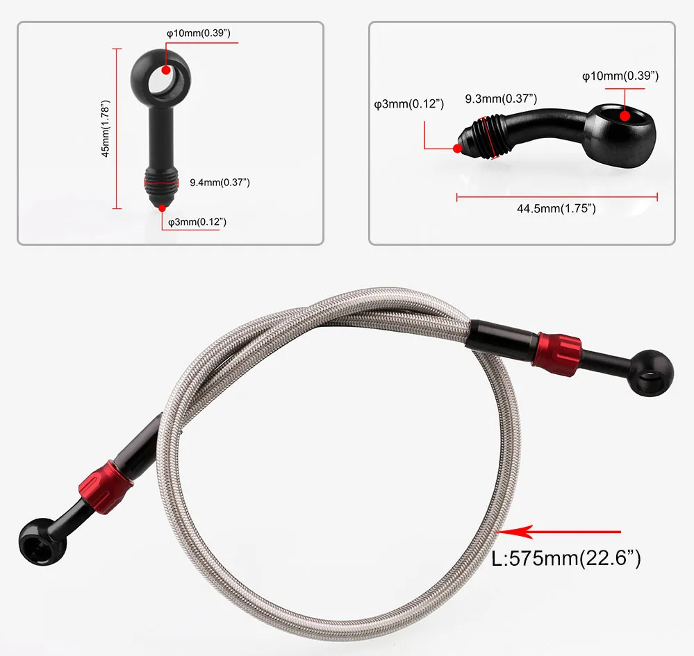 Гидравлический тормозной шланг для мотоцикла линия кабеля M10 банджо Плетеный