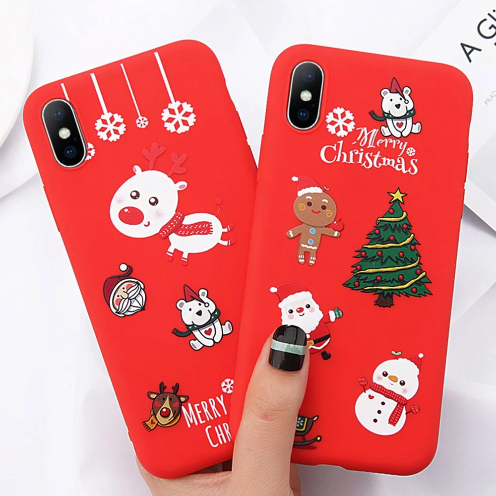 KISSCASE чехол с рождественским узором для iPhone XS MAX XR Ультратонкий Мягкий ТПУ