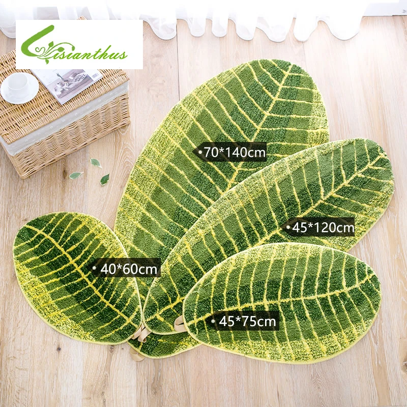 Зеленая фототкань для прихожей Придверный коврик противоскользящий кухонный