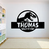 dinosaur wall decals kids bedroom nursery cartoon home decor custom your name vinyl wall sticker diy creative wallpaper s334