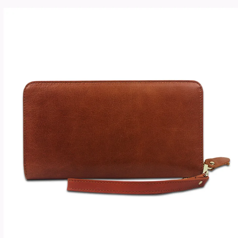 2017 Топ Натуральной Кожи мужская С Длинным Бумажник Большой Емкости Мульти Карта