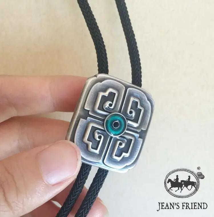 

New Original Lucky Cross Knot Bolo Tie Neck Tie With Sky Systems Jewelry Fiber Braided Rope