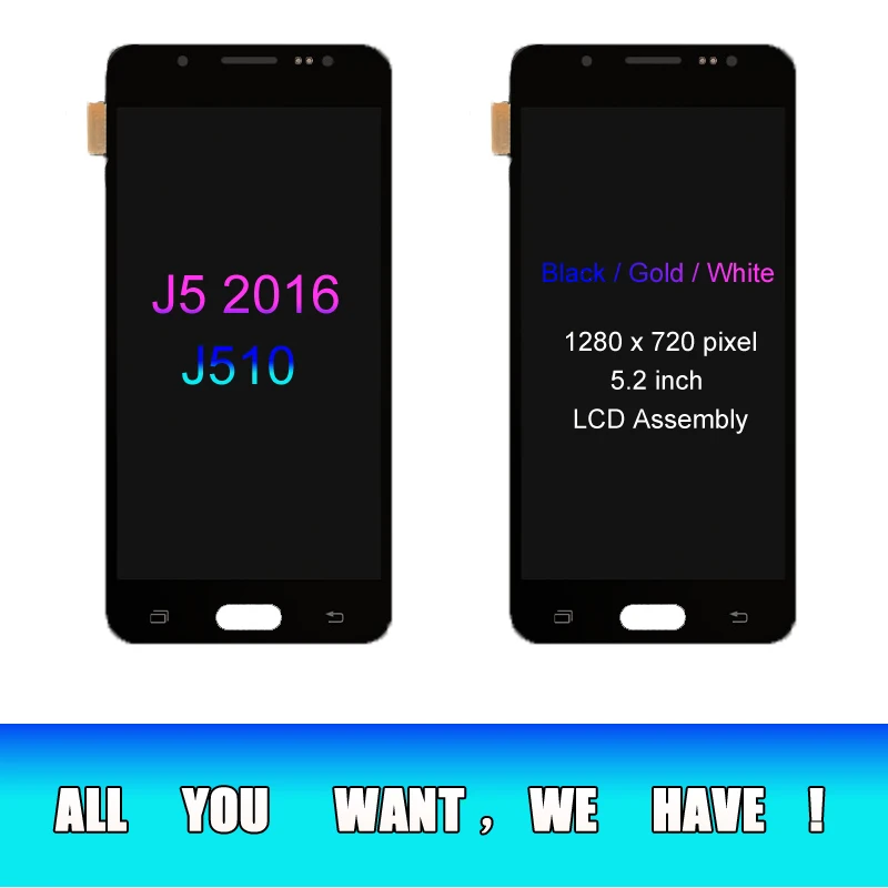 AAA + для samsung Galaxy J5 2016 экран J510 lcd J510F Дисплей сенсорный дигитайзер стеклянная рамка