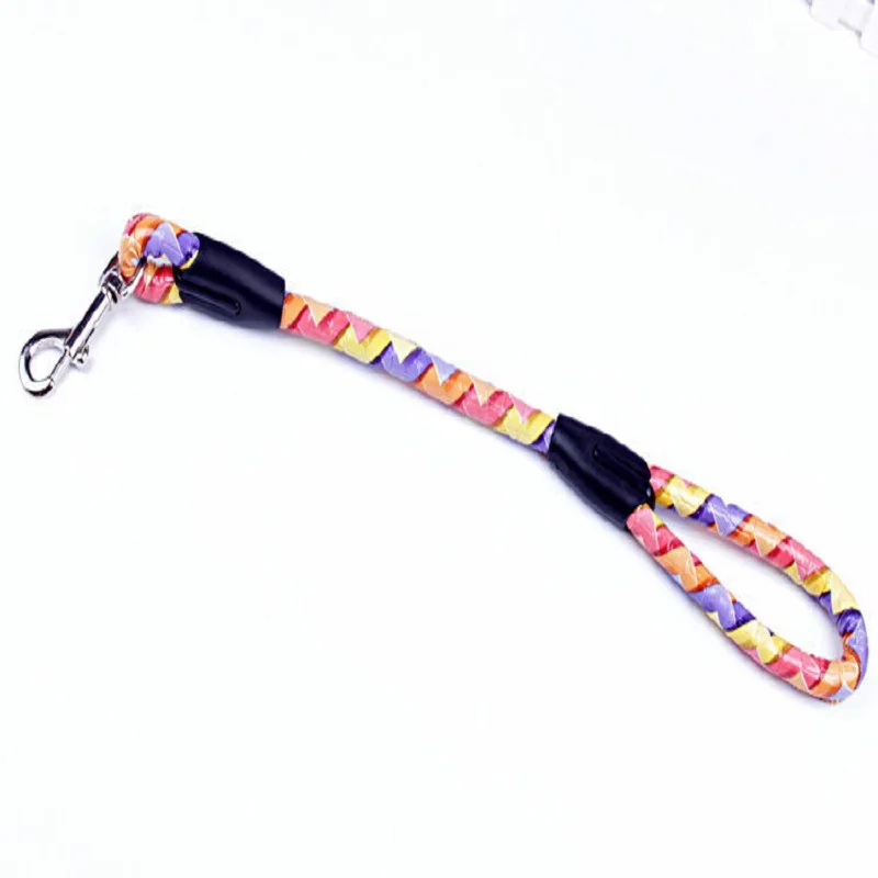1pc Brown Leash Яркий кожаный короткий поводок для собак, собак, щенков, поводок для прогулок, креативный поводок для собак, поводок для маленьких, средних и больших собак - Цвет: 1pc Brown Leash