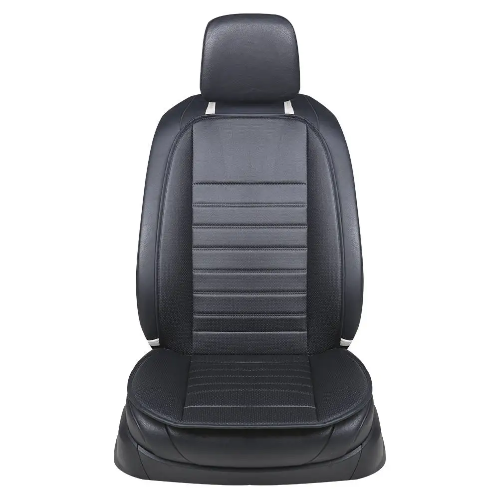 black A front 1pcs Абсолютно pu кожаный Универсальный легкий в установке автомобильный сиденье Подушка для сидений не скользит Авто Чехлы не двигаются автомобильные накладки - Название цвета: black A front 1pcs