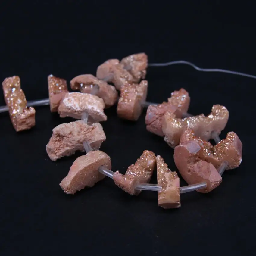 15 5 &quotнитка Шампань Титан натуральный кварцевый дружий геод сверху