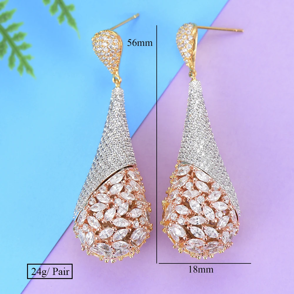 missvikki Transparent Crystal Big Pendants Drop Earrings for WomenAppointment Shiny Lady Christmas Valentine's Day Gift | Украшения и