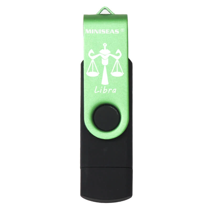 USB флеш-накопитель Miniseas 12 созвездий OTG 128gb 64gb cle usb флеш-накопитель 32gb Pendrive 16gb 8gb 4 gb USB 2,0 memory stick - Цвет: Libra