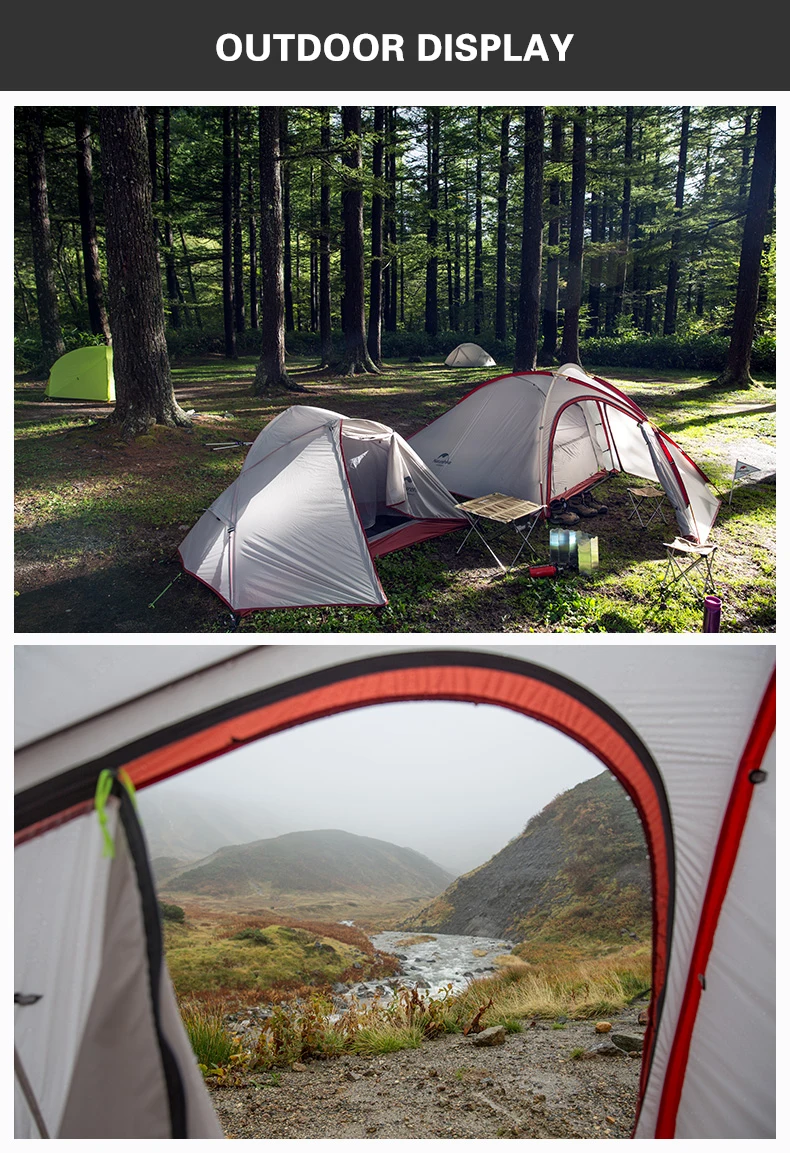 Naturehike уличная палатка Hiby Ultralight 3-4Persons двухслойная 4 сезонная семейная палатка 20D Силиконовая Водонепроницаемая палатка NH17K230-P