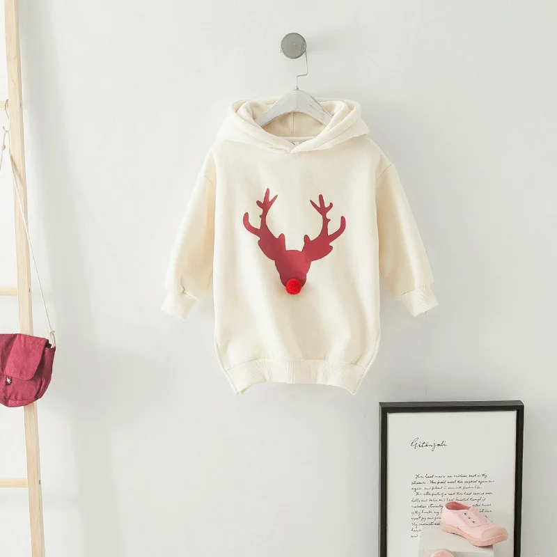 

Winter Christmas Kids Hoodies Sweatshirt Family Matching Outfits Thicken Deer New Year Boys Girls Clothes