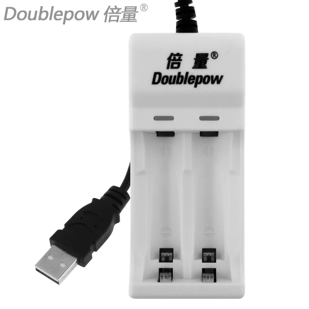 Двойное зарядное устройство USB 2 независимых канала для Ni MH/Ni CD батарей типа AA/AAA