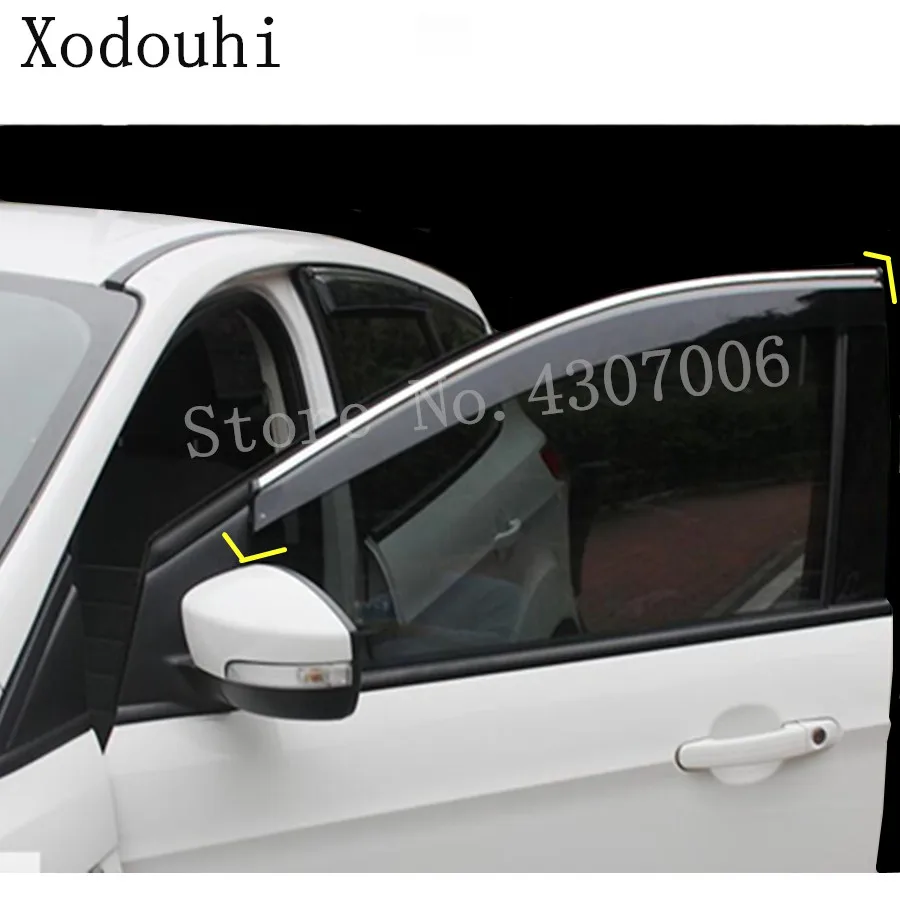 

For Ford Kuga Escape 2013 2014 2015 2016 Car Cover Stick Styling Plastic Window Glass Wind Visor Rain Sun Guard Vent 4pcs