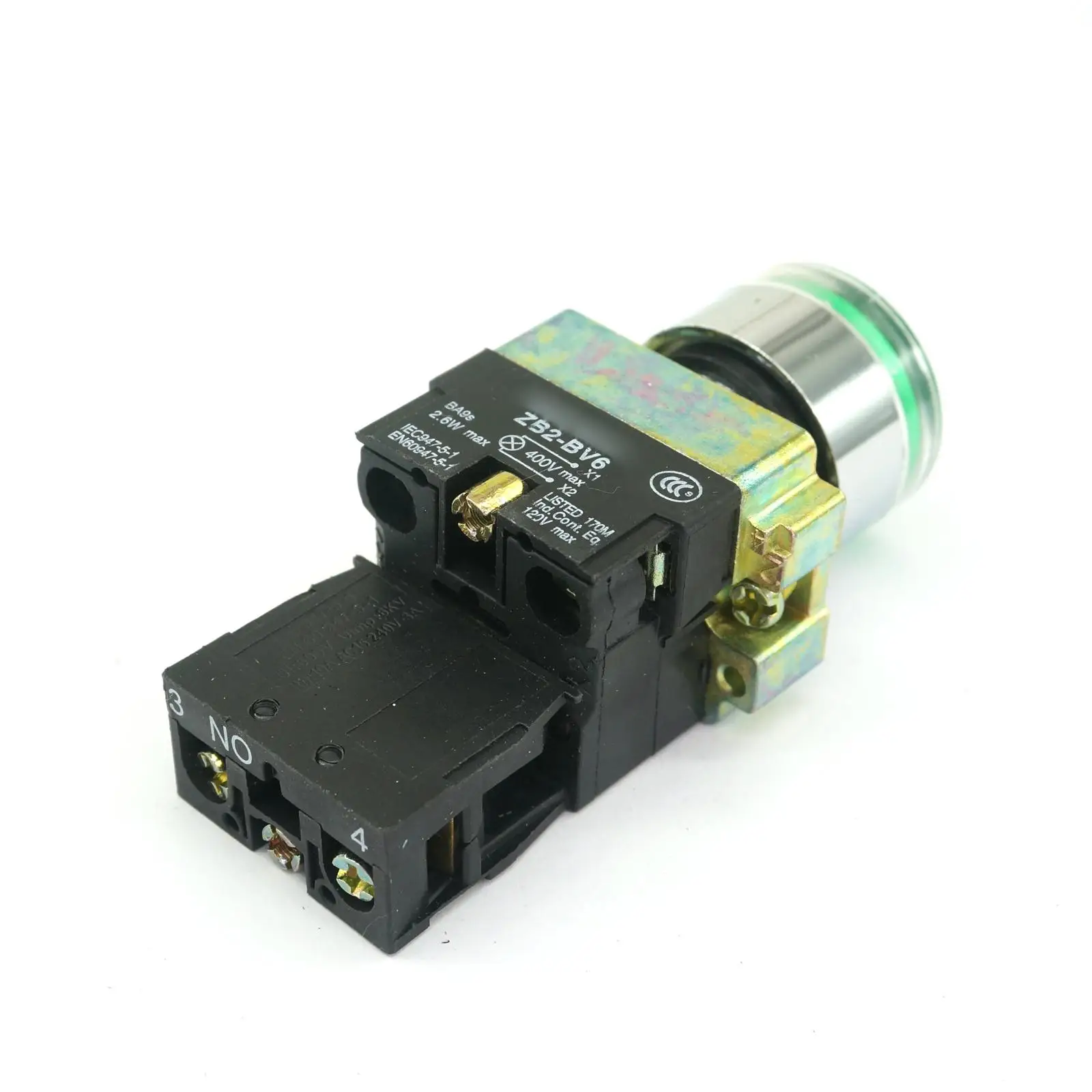 XB2BW33B1C N/O Мгновенный зеленый утапливающий кнопочный светильник с 24 В