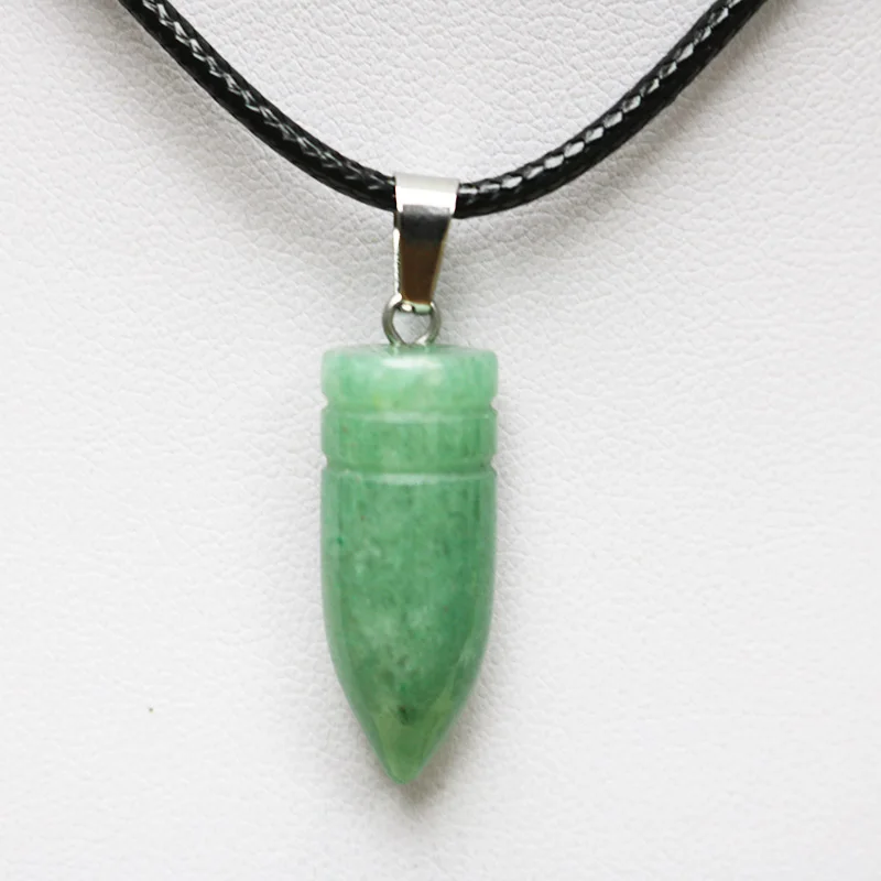 1 шт 25 мм подвески из натурального камня кулон в форме пули с украшением виде