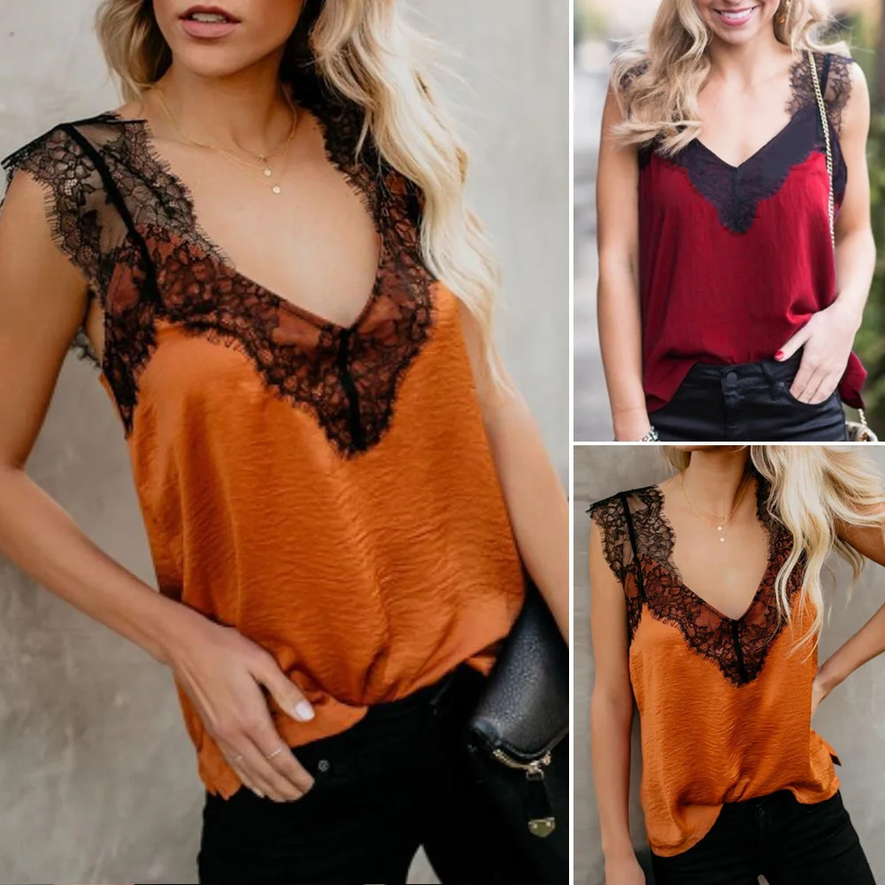 Женские топы Женская майка пляжная летняя Кружевная блуза модная Праздничная с