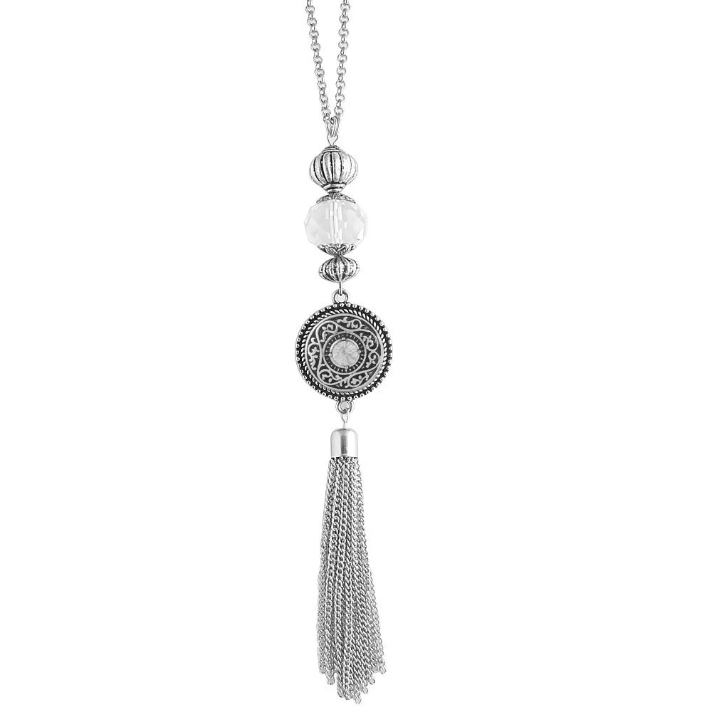 KB0510KB6148 Partnerbeads, новинка, трендовая цепочка, этническое ожерелье с кисточкой, женское ожерелье с подвеской, s, металлический сплав, кнопки, ювелирные изделия, 18 мм, колье - Окраска металла: KB0510KB6148