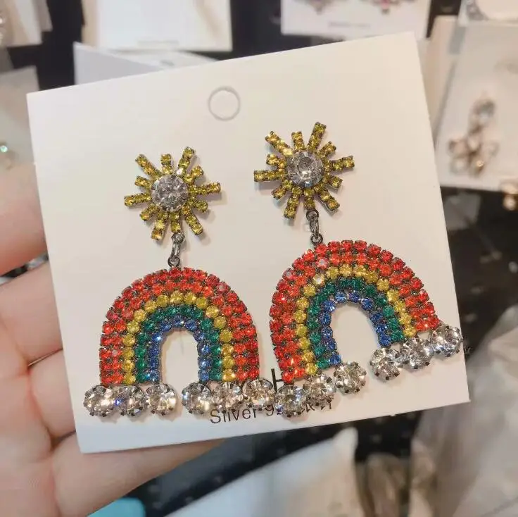 Новые серьги Радуга женские модные со стразами | Украшения и аксессуары