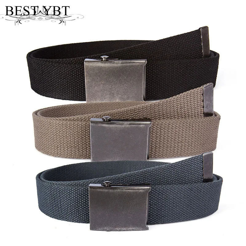 

Best YBT Unisex belt Multifunction smooth buckle canvas Men belt outdoor casual solid color Men and Women cowboy belt