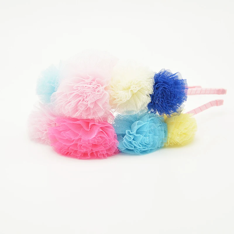Multi-color Gauze Ball Headband Beautiful Tulle Hairband Girl Mesh Summer Head Wear Fresh Pretty Classic Children Hair Accessory |