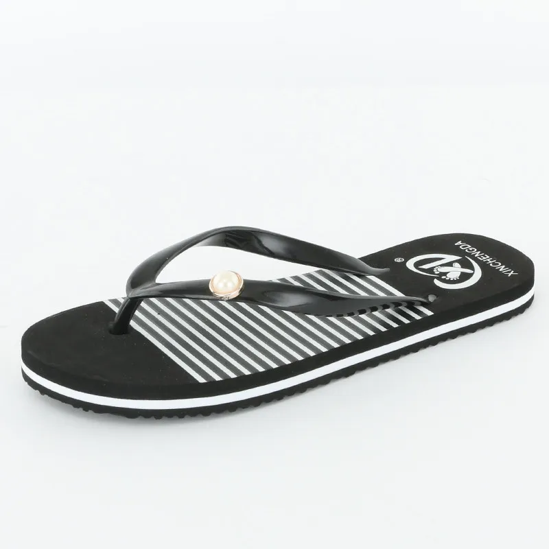 2018 женские летние сандалии в полоску тапочки мягкие и удобные нескользящие