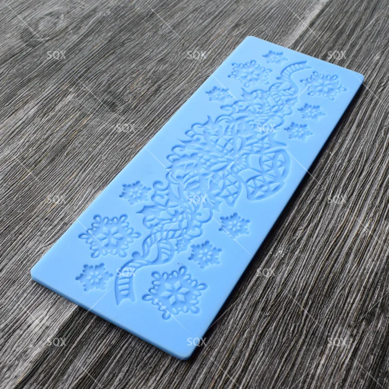 Рождественский кружевной коврик силиконовые формы для торта помадки