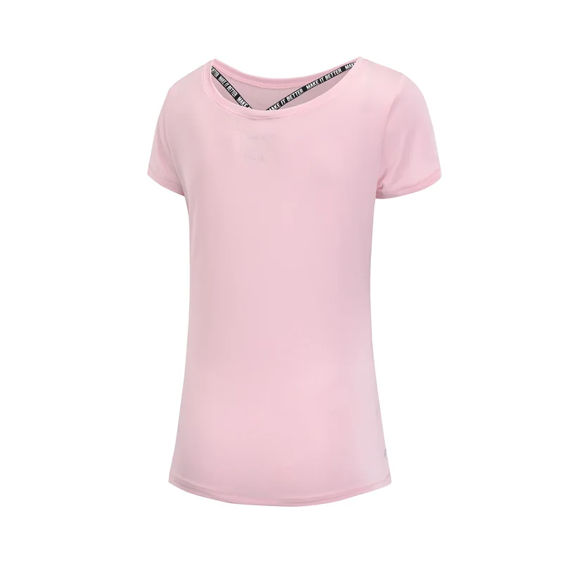 Женская футболка для тренировок Li Ning дышащая Спортивная Футболка с принтом li ning