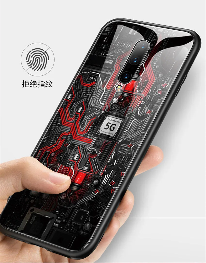 Роскошный чехол из закаленного стекла для OnePlus 7 Pro TPU стекло с мягкими краями чехол для OnePlus 7 Pro Чехол Aixuan