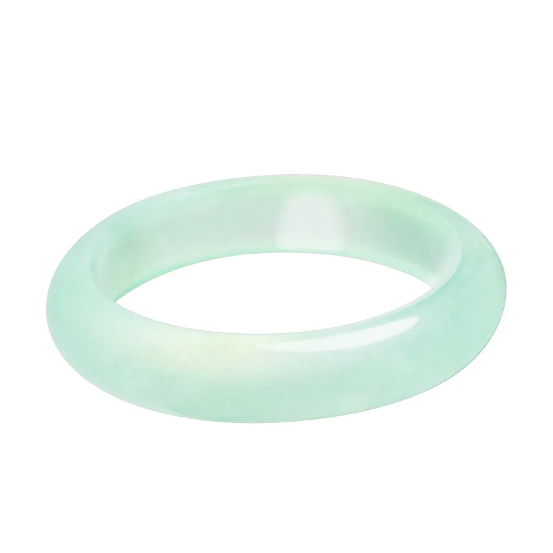 Certificate bangles jade jewelry NATURE BEAUTIFUL Women Sweet white charm Silk Green bangle bracelet luck 58-64MM with box | Украшения и