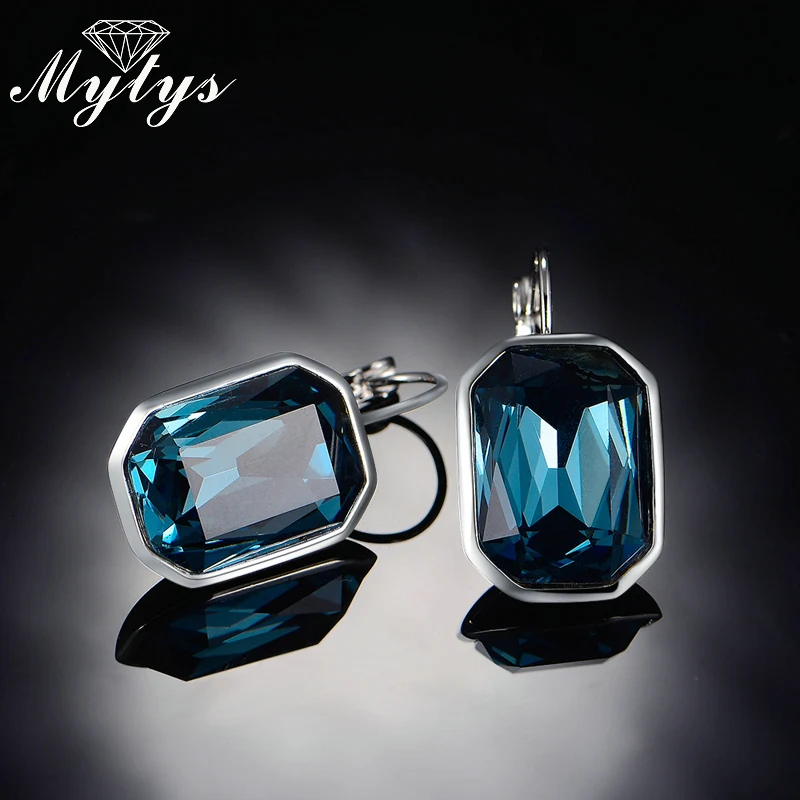 Женские серьги Mytys Разноцветные серьги-капельки с кристаллами высокого уровня