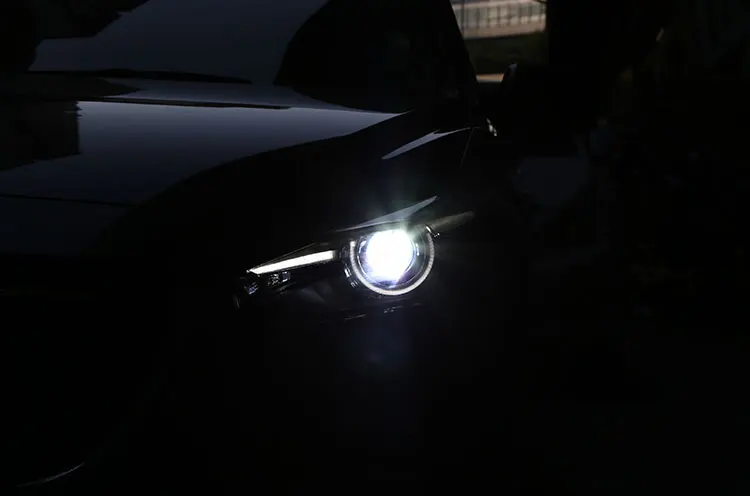Светодиодный налобный фонарь для Mazda 3 Axela- Автомобильный светодиодный фонарь с двойным ксеноновым объективом автомобильные аксессуары дневные ходовые огни противотуманные фары